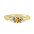 thumbnail image 6 of 10k Yellow Gold Round Citrine And Diamond Ring, 6 of 6
