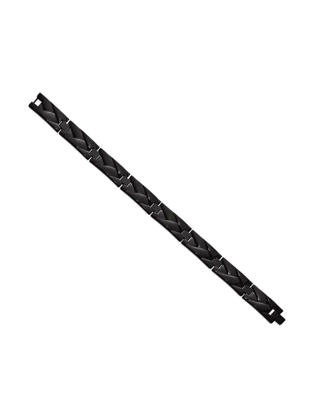 Gem & Harmony Mens Black Plated Stainless Steel Bracelet (9.00 inches) for Men