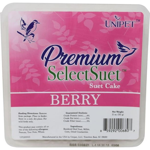Unipet USA UP1200113 11 oz Premium Select Berry Suet, Pack of 12