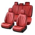 thumbnail image 1 of Juego completo de fundas para asientos de coche Coverado, de piel roja, impermeables, 1 of 9