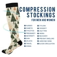 thumbnail image 4 of Haosy Compression Socks for Men Women Knee High Running Socks for Nurse Hiking Recovery Travel Athletic 2 Pairs Vintage Christmas Trees, 4 of 9