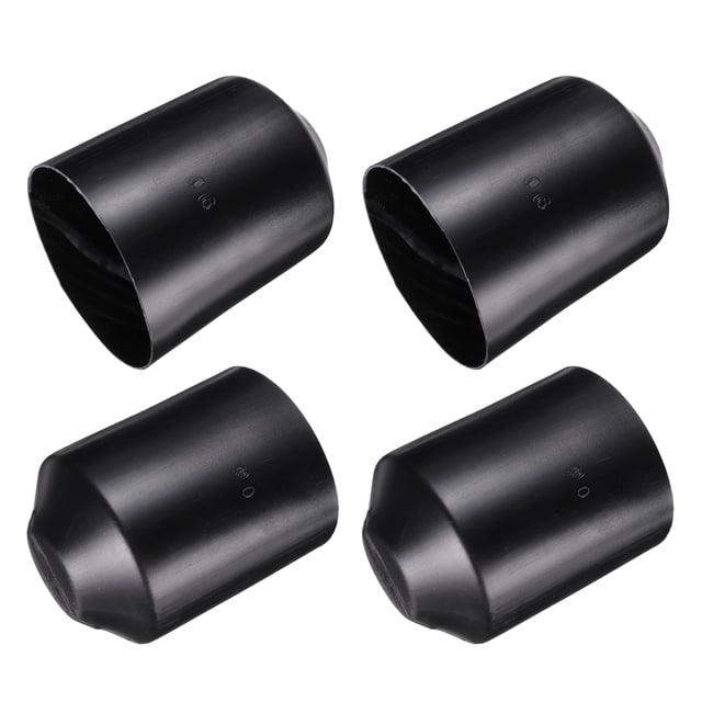 Paquete de 4 tapas de extremo termorretráctiles 90 mm ID x 120 mm L 1.5:1 Relación tapas de tubo termorretráctil selladas y forradas a prueba de agua para cables eléctricos, negro