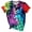 Yellow, variant on Short Sleeve Shirts for Women Tie Dye Aesthetic Roll up Short Sleeve Tshirt Casual Summer Crew Neck Tops with Jeans