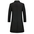 thumbnail image 3 of Herrnalise Men's Autumn And Winter Business Medium Long Woolen Overcoat Fashion Stand Up Collar Plus Cotton Thickened Warm Fashion Coat Black, 3 of 7