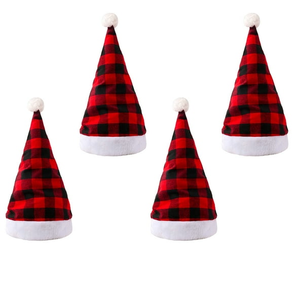 WHAMVOX  4 Pcs Santa Hat Decoration Party Hats for Adults Christmas Clothing Child