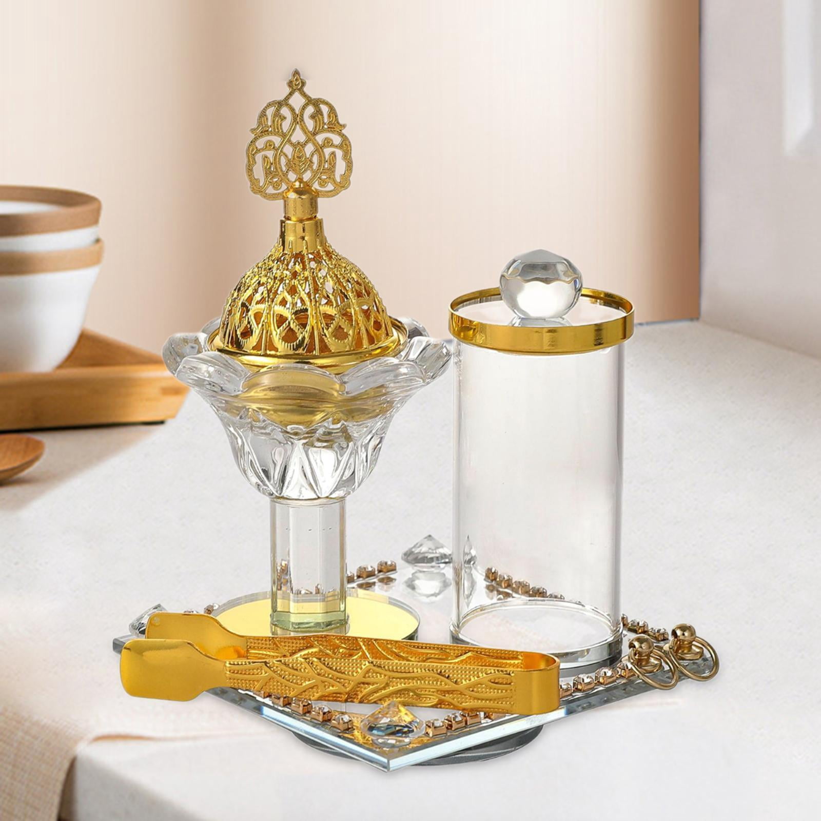 CarpNettore Arabian Incense Burner Gold Incense Holder Decorative Home Decor with Clip Party