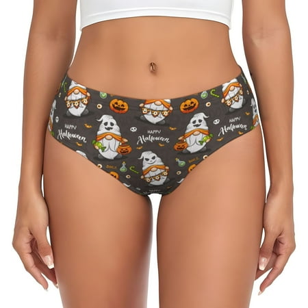 Sikiie Gnome And Pumpkin Women s High Waisted Cotton Underwear Soft Breathable Panties Stretch Briefs Seamless Ladies Panties-Small