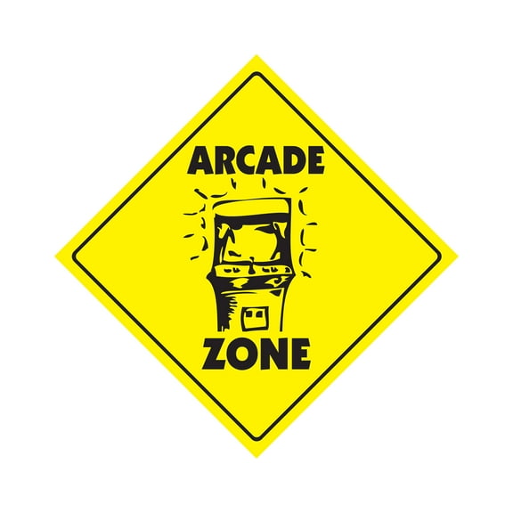 Arcade Crossing Decal Zone Xing | Indoor/Outdoor | 10" Tall game room gameroom machine pinball shooting pin ball coin
