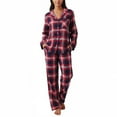 thumbnail image 3 of Sokhug Women's Petite Flannel Button Down Pajama Set Petite Size Cotton Pjs, 3 of 6