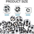 thumbnail image 2 of 60 Pcs 3 Style Buffalo Plaid Wooden Chunky Beads Black White Wooden Beads Plaid Wooden Beads for Hand Craft Necklace Earring Jewelry Making, 2 of 7