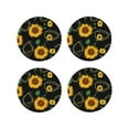 thumbnail image 2 of Balery 4 Pcs Sunflowers3leather Coasters Set, Drink Table Cup Coasters For Living Room Kitchen Coffee Decor, 2 of 9
