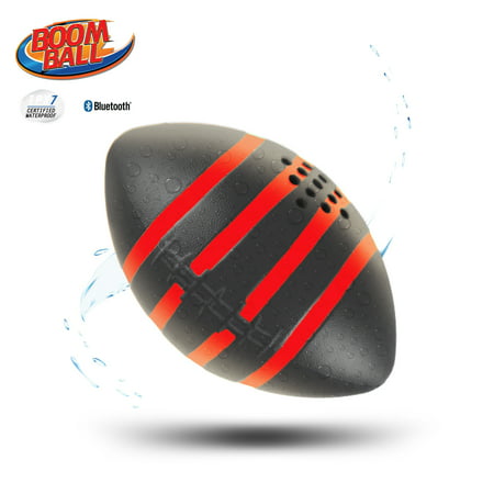 iHip Boomball Football Style Portable Outdoor Bluetooth 4.2 Speaker, Waterproof, Floatable, Shock Proof, Play and Listen to Music- Black