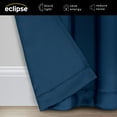 thumbnail image 3 of Eclipse Blackout Curtains, Darrell Thermaweave Grommet Extra Wide Curtains, Sliding Door Curtains 84 in x 100 in, Indigo, Sold as a Single Curtain Panel, 3 of 8