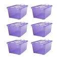 thumbnail image 2 of Life Story 55 Qt Stackable Storage Bin, Light Duty Lidded Container, Purple, 6 Pack, 2 of 9
