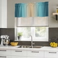 thumbnail image 4 of 2 Pack Valances for Window, Turquoise Ombre Short Curtains for Kitchen Bedroom Living Room, Modern Yellow Gradient Farmhouse Art Rod Pocket Small Window Treatment Valance Drapes 60 x 18 Inch, 4 of 8