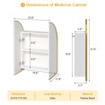 thumbnail image 4 of Hironpal Arch Frameless Medicine Cabinet With Mirror & 2 Doors, Surface Mount Bathroom Mirror Cabinet With Storage -24" x 28", 4 of 7