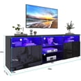 thumbnail image 2 of ChVans LED TV Stand for 70/75/80 inch, High Glass Modern Entertainment Center with LED Lights and Glossy Cabinets, 2 of 9