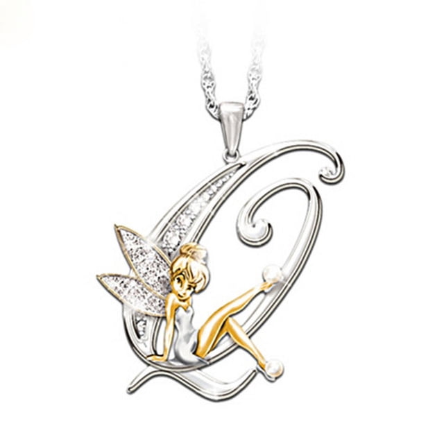 Collar con colgante de diamantes de moda con cadena de suéter de 26 letras de dibujos animados lindos personalizados de estilo europeo y americano