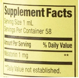 Spring Valley Liquid Melatonin Dietary Supplement, 1 mg, 2 fl oz