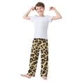 thumbnail image 3 of Wobogo Brown Leopard Long Pajama Pants Bottoms Soft Sleepwear with Pockets, 3 of 9