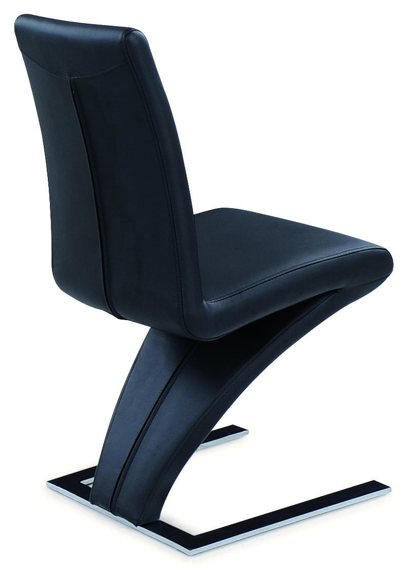 Upholstery Z-shape dining chair in black color