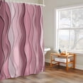 thumbnail image 6 of Abstract Shower Curtains for Bathroom, Pink Gradient Waves Beach Lines Washable Fabric Shower Curtain with Hooks Waterproof Bathroom Decor Sets, 60 x 72 Inches, 6 of 9