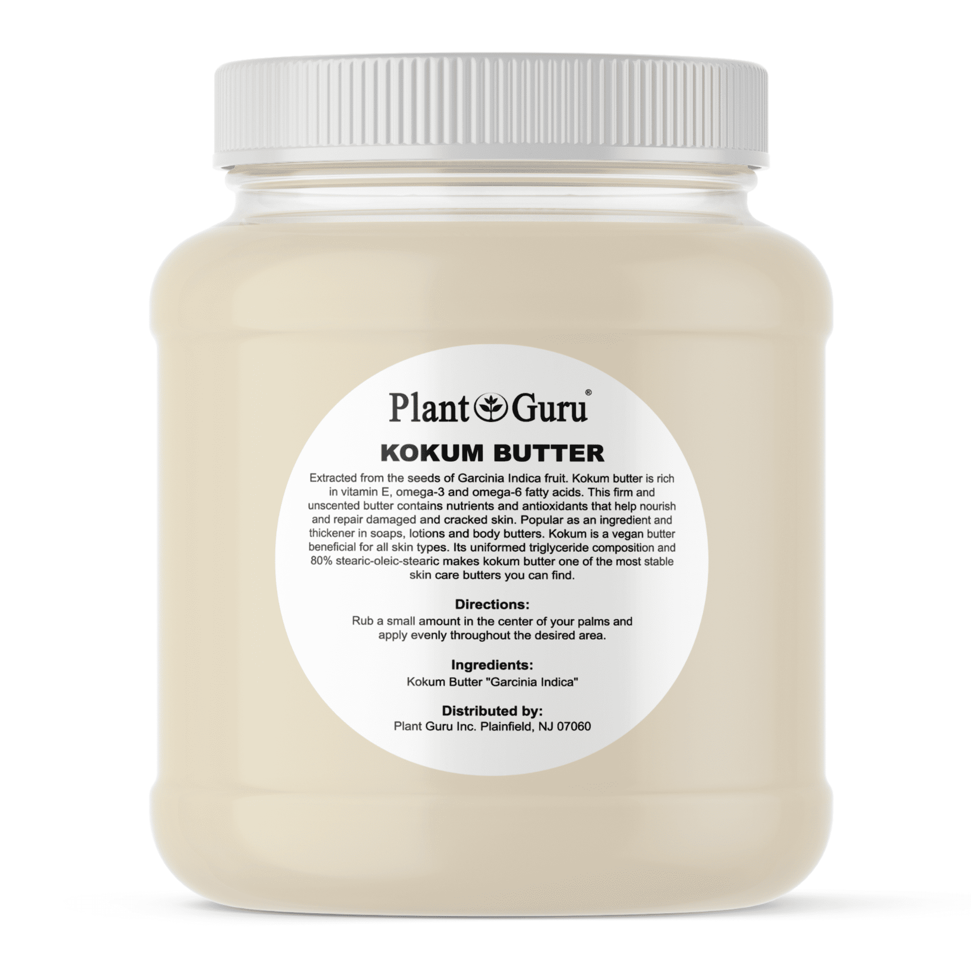 Raw Kokum Butter 3 lbs. Jar Bulk 100% Pure Natural Organic Unrefined - Great for Skin, Body and Hair Moisturizer, DIY Creams, Balms, Lotions and Soap Making.