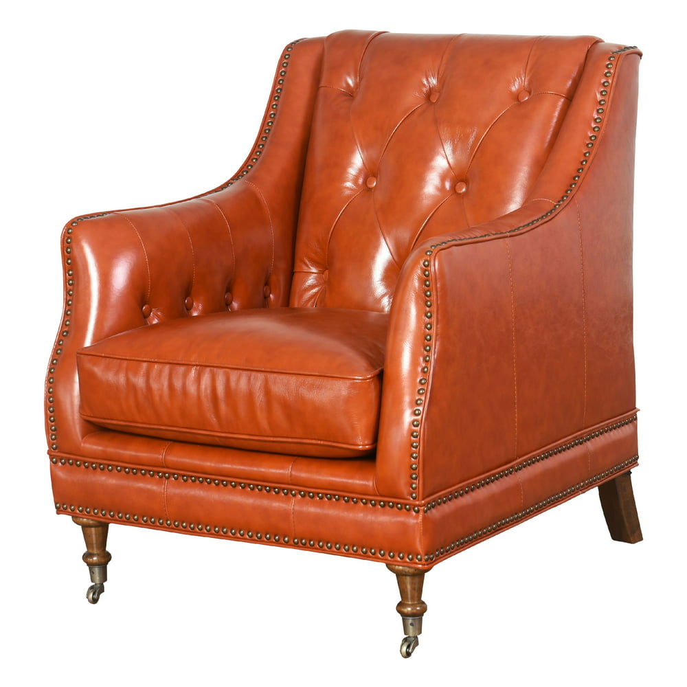 Hunter Top Grain Waxed Leather Chair, Burnt Orange