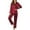 Wine Red, variant on Ekouaer Silk Satin Pajamas Set Women's 2 Piece Pjs Long Pant Fall Soft Sleepwear Button Up Loungewear with Pockets