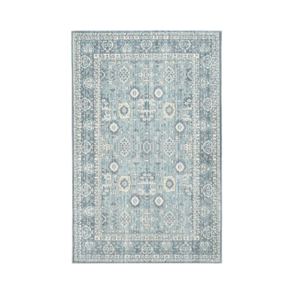 SAFAVIEH Valencia Gemina Floral Bordered Polyester Area Rug, Alpine/Multi, 4' x 6'