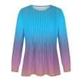 thumbnail image 4 of RXIRUCGD Hauts Décontractés Mode Femme Col Rond Plissé Manches Longues, Bleu Ciel, Taille : S, 4 of 5