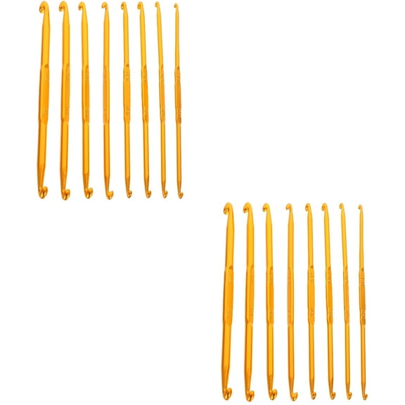 16 Pcs Crochet Double Ended Hooks for Beginners Metal Large Needle Aluminum Alloy