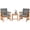 Gray, variant on Chateauy 3 Pieces Natural Solid Wood Patio Furniture Sofa Set for Outdoor Balcony Lawn Courtyard Use