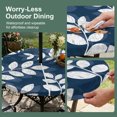 thumbnail image 5 of Round Outdoor Tablecloth with Umbrella Hole and Zipper, Navy Blue Leaves Tablecloth with Elastic Waterproof, Farmhouse Botanical Branch Vintage Boho Leaf Patio Table Covers for 36" - 44" Pool Tables, 5 of 9