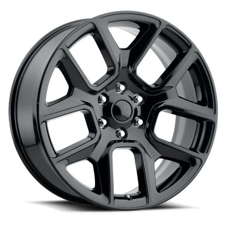 24X10 5x5.5  25 HB 77.8 19 RAM 1500 GLOSS BLACK WITH CAP Wheel Rim