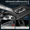 thumbnail image 3 of SaniMore for iPhone 14 Pro Max Stand Case, Slide Camera Cover 360 Degree Rotating Kickstand Magnetic Car Mount Hybird Tri-layer Rugged Shell Military-grade Shockproof Anti-drop Cover, Black, 3 of 10
