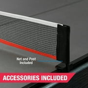 7-ft Table Tennis Conversion Top, 9mm Playfield, Net Included, Gray, and 4 Piece Top Folds for Storage by MD Sports