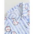 thumbnail image 5 of Bagilaanoe Toddler Baby Boy T-Shirt Casual Baseball Stripe Print Shirts 1T 2T 3T 4T 5T 6T Kids Summer Short Sleeve Tops, 5 of 9