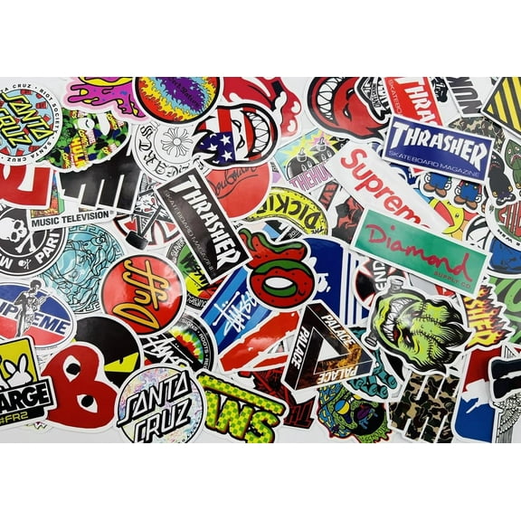102 Piece Skateboard  Stickers Decals Set for Kids Adults, Waterproof Stickers for Kid Game Reward,Water Bottles, Laptop Decor,Video Game