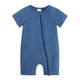thumbnail image 1 of Gibobby Ropa Para Bebe de verano para niño y niña, sin mangas, de Color sólido, ropa cómoda para el , trajes con cremallera(Azul, 0-3 Meses), 1 of 5