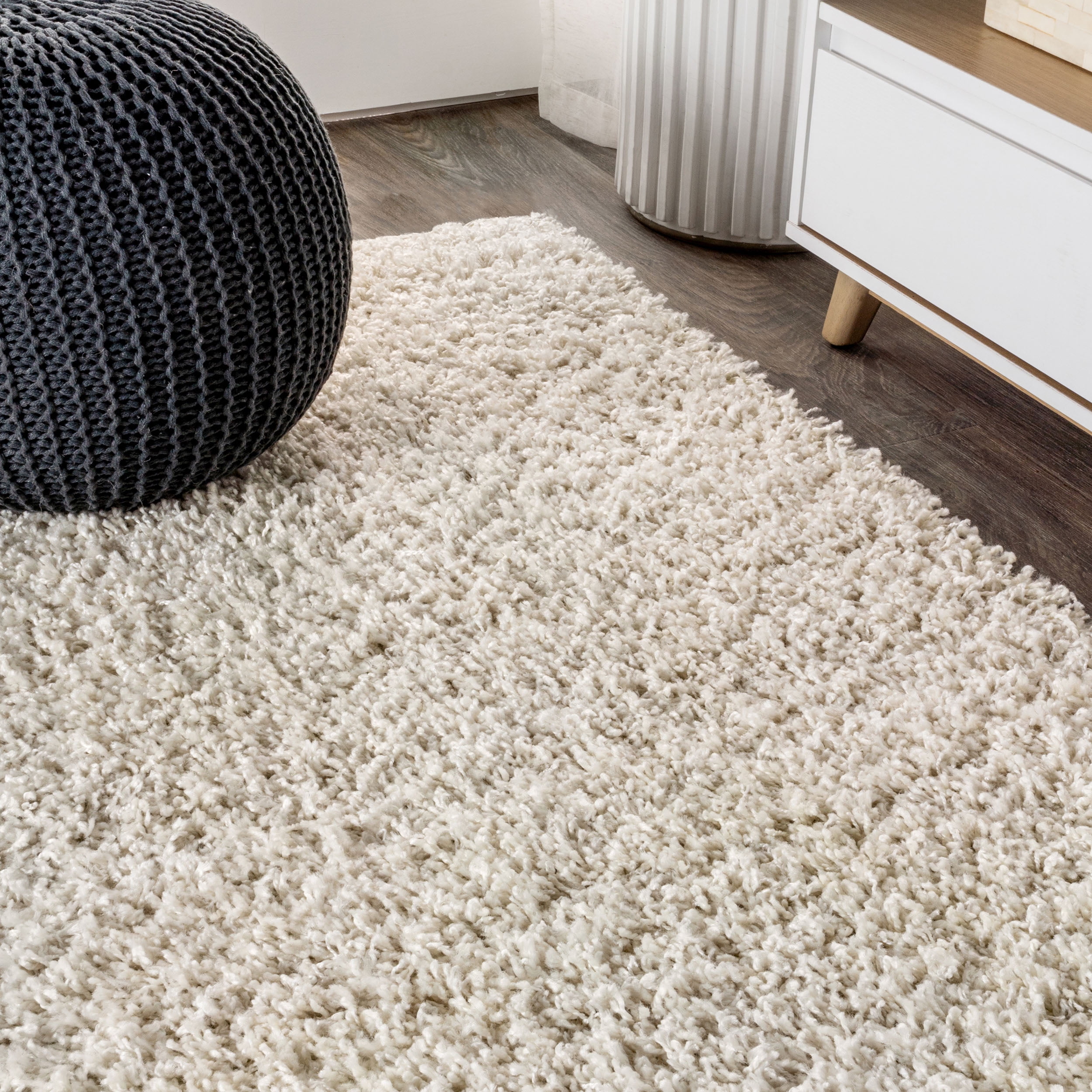 JONATHAN Y MERCER SHAG 2 x 8 Runner Rug, Mercer Plush - Cream, MCR106D-28
