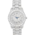 thumbnail image 2 of Charles Raymond Luxury Mens Iced Out Tennis Cross Necklace w/Diamond Quartz Wristwatch - Be Lit & Choose The Matching Blinged Out Cuban ZZ Bracelet Set - ST10327RN Classic SLV SLV 2pc Set (20"), 2 of 8
