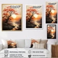 thumbnail image 4 of Designart "Orange Tree Moon form Landscape IV" Floral Floater Framed Wall Art Print, 4 of 7