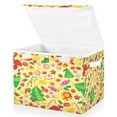 thumbnail image 2 of Christmas candy festive pattern background Storage Cubes with Lid Fabric Storage Bins Boxes Handles Cotton Linen Closet Organizer Container Decorative Foldable Washable Shelf Cloth Basket, 2 of 5