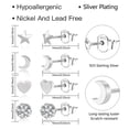 thumbnail image 5 of Lancharmed Silver Plated Stud Earrings,Stud 4 Pairs Moon Zircon Round Ball Love Pentagrams Earring Gifts for Women Under 10 Dollars, 5 of 8
