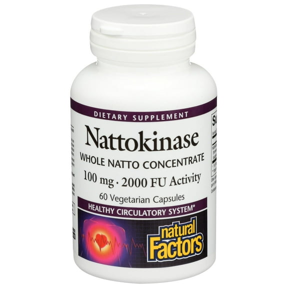 Natural Factors Nattokinase 100mg, Supports Circulatory Health, 60 Vegetarian Capsules
