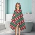 thumbnail image 6 of Red and Green Christmas Snowman Pattern Hooded Bath Towel，50"x30" for Ages 3 To 12 Kids, Quick Dry Lightweight Soft Microfiber Hood Beach Towel Cover Up for Kids, 6 of 7