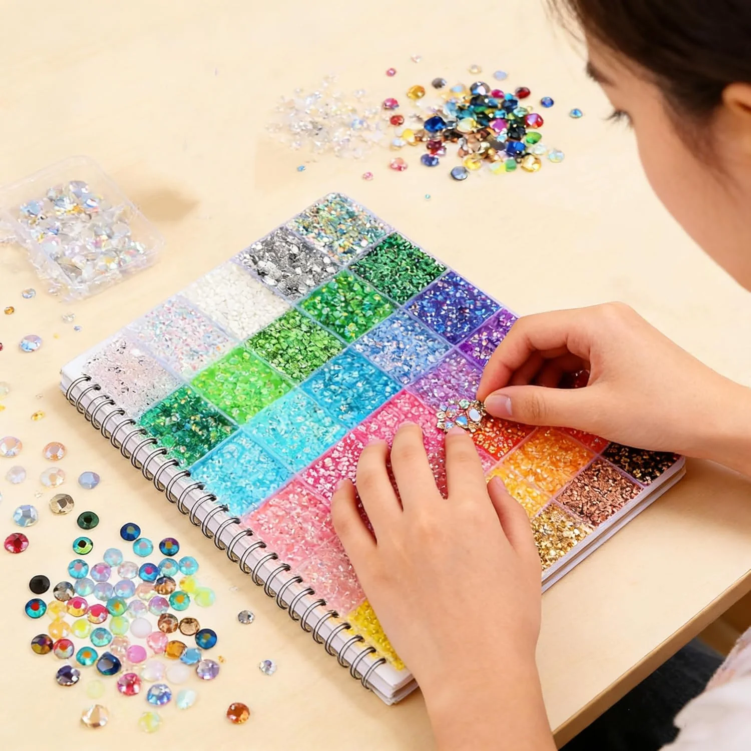 Colorful DIY Resin Rhinestone Kit,2026 New Resin Jelly Rhinestones for Bedazzling for Crafting Nails Face Makeup Crafts Tumblers (40 Colors)