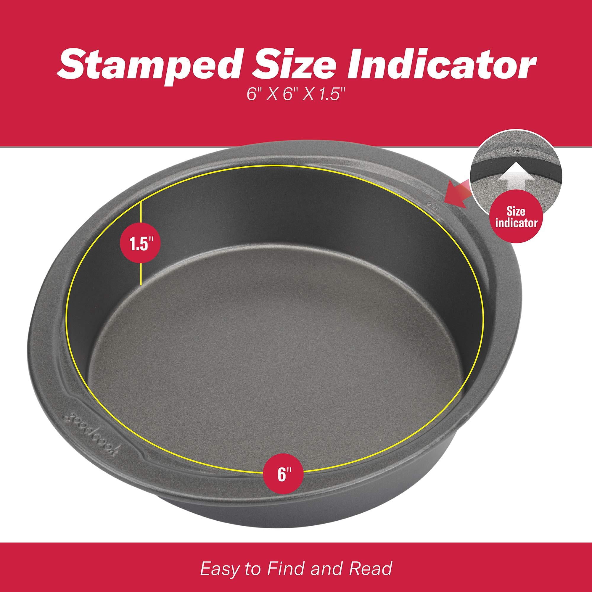 Smash Cake Baking Pan 6, 7.5"x6.5", Metal, Nonstick, Round, GoodCook