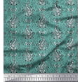 thumbnail image 1 of Soimoi Modal Satin Fabric Leaves Block Decor Fabric Printed Yard 42 Inch Wide, 1 of 3